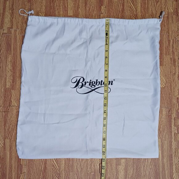 Brighton White Satin Dust Bag Cover Protective Pouch 20.5x20.5 - Picture 3 of 4